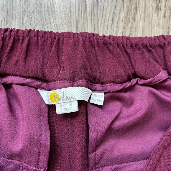 Boden Wide Leg Pull On Pants in Burgundy Size 12R - Picture 6 of 11